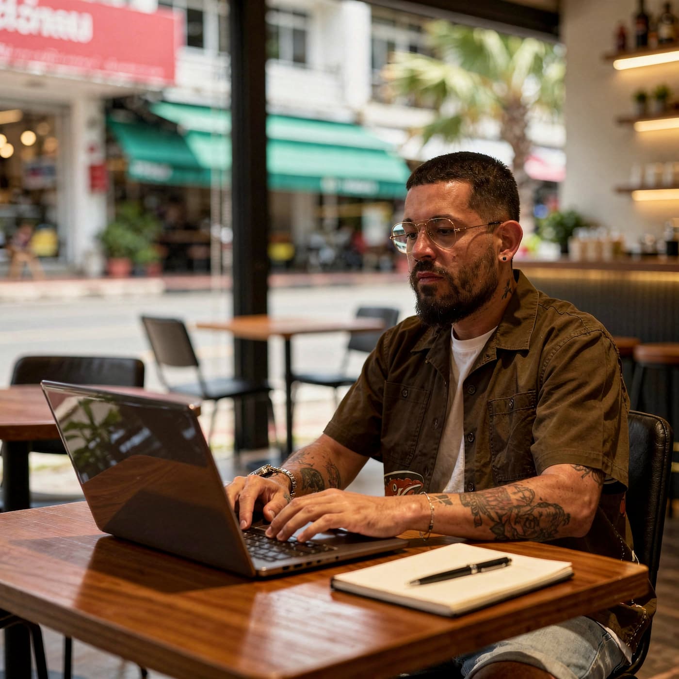 Bisca al lavoro in un caffè di Bangkok