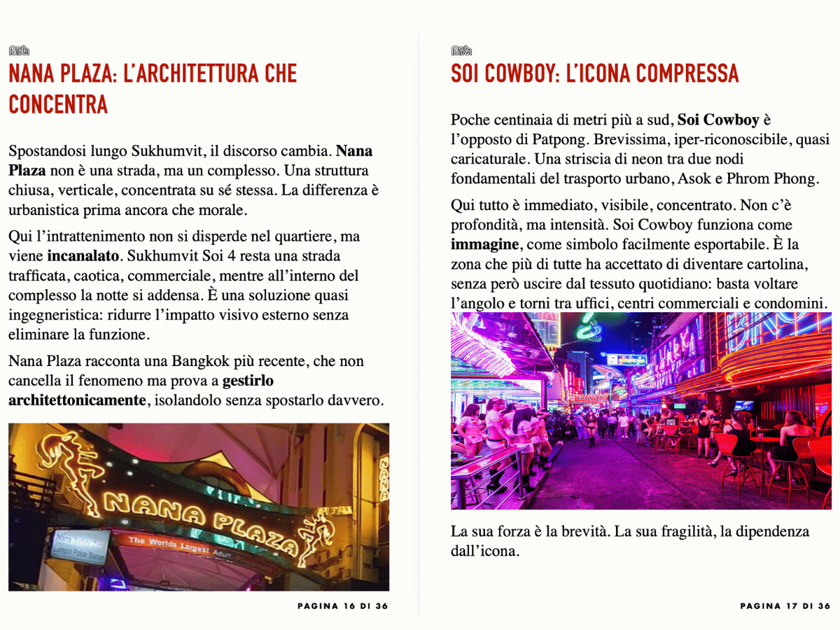 Pagina interna della guida culturale Bangkok Luci Rosse