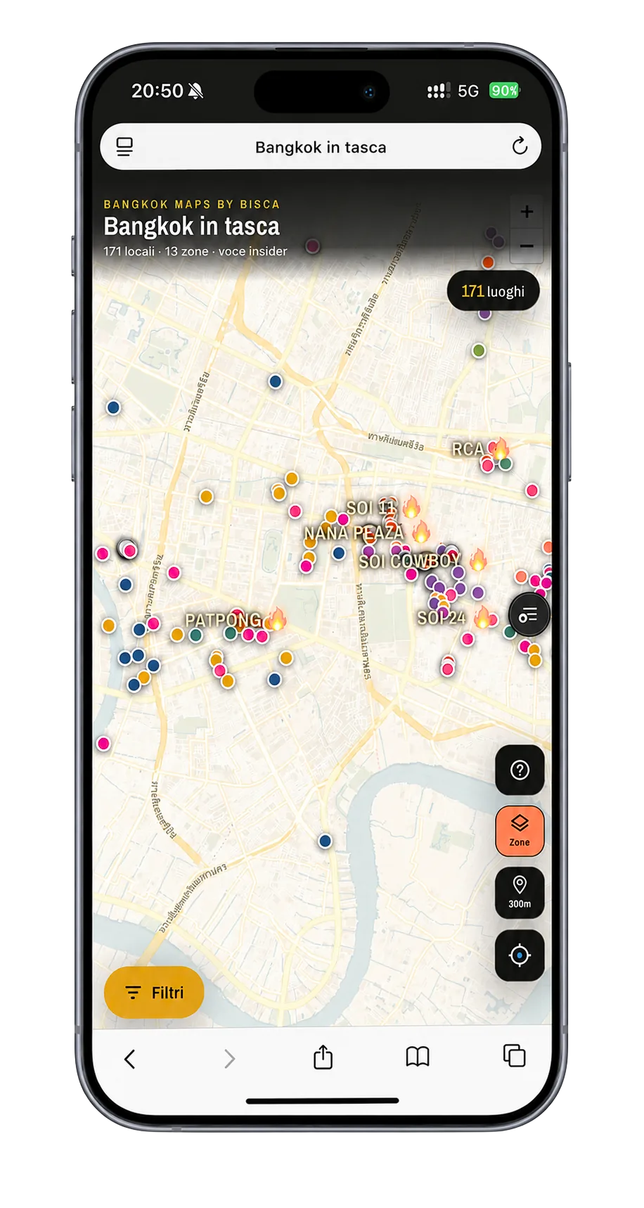 La mappa Nightlife in azione