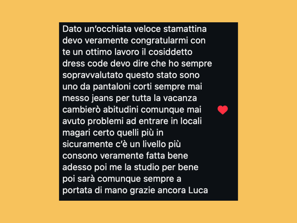 Screenshot di una recensione reale sul Bisca Nightlife Pack