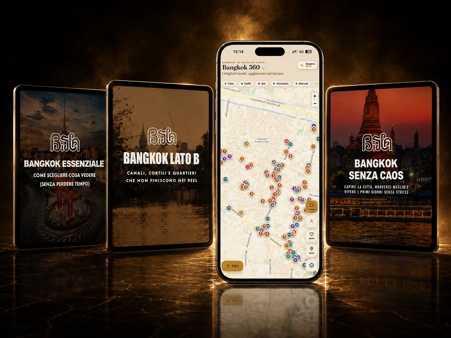Bangkok 360 — la mappa diurna di Bangkok (oltre 450 luoghi, servizi inclusi) + 3 guide