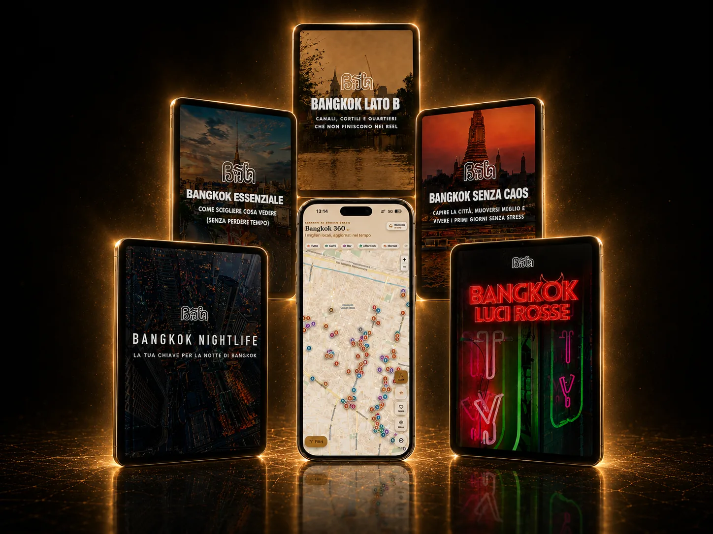Tutto Bangkok — il bundle: Bangkok 360 + Nightlife Pack, due mappe e cinque guide